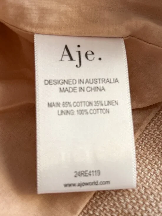 AJE Dorothy Flower Cotton and Linen Mini Skirt SZ 6 - Picture 9 of 12